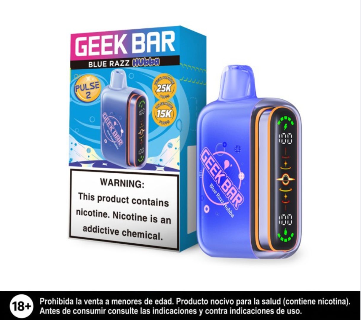 Geek Bar Pulse 2 Blue Razz Hubba 25.000 Puffs