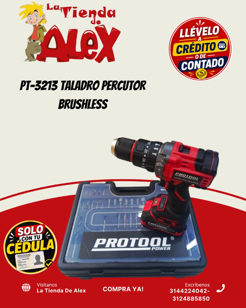 PT-3213 TALADRO PERCUTOR BRUSHLESS
