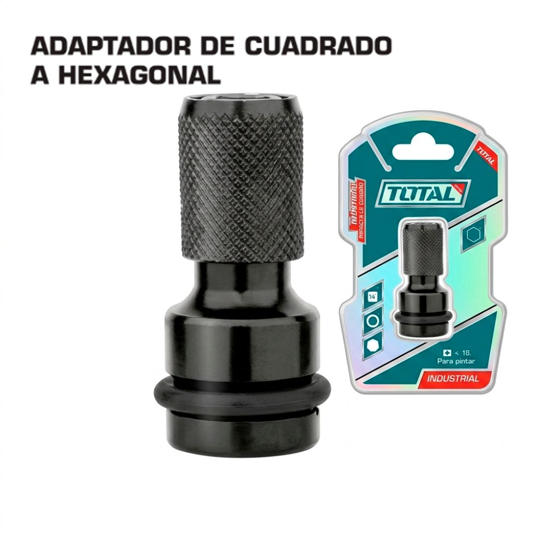 ADAPTADOR DE CUADRADO A HEXAGONO 1/2 - 1/4