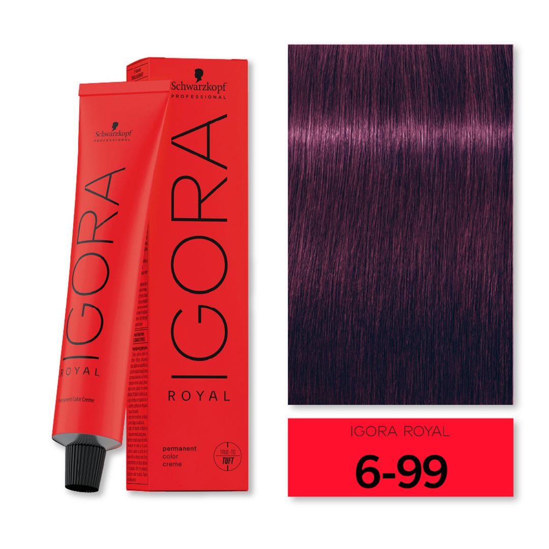TINTE IGORA ROYAL RUBIO OSCURO VIOLETA INTENSO 6-99