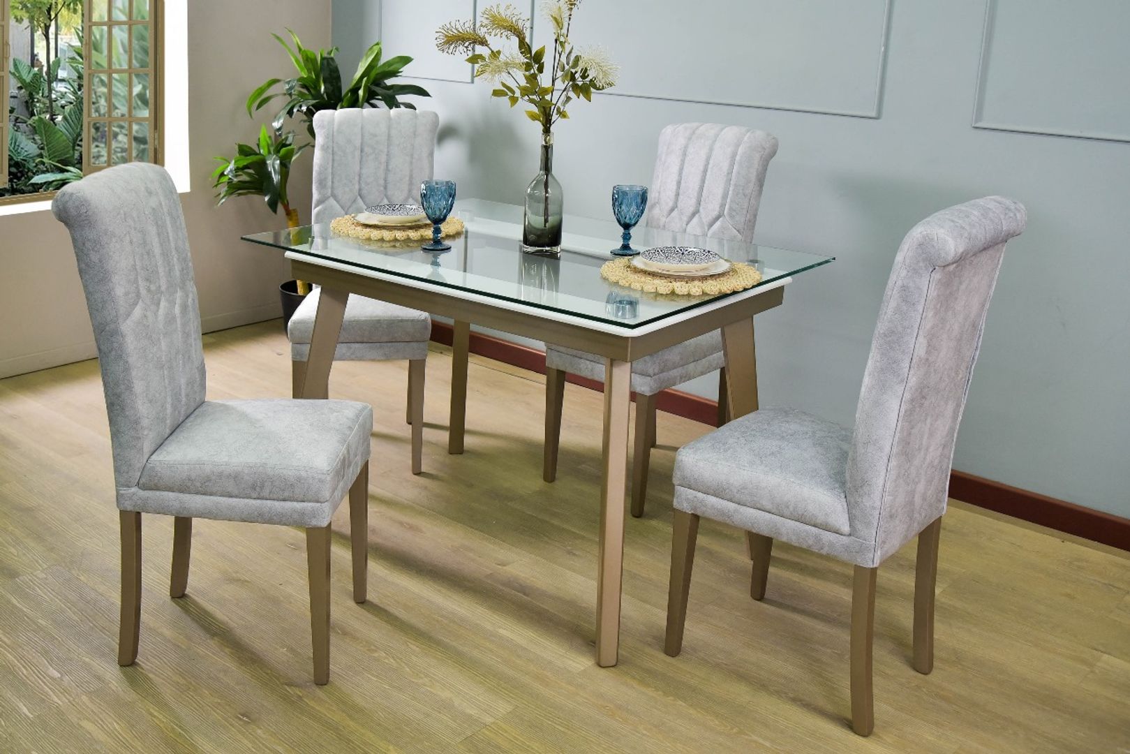 CDOR JULIANA X4 NEW CHAMPAÑA PV 10MM TAPIZ PLATA