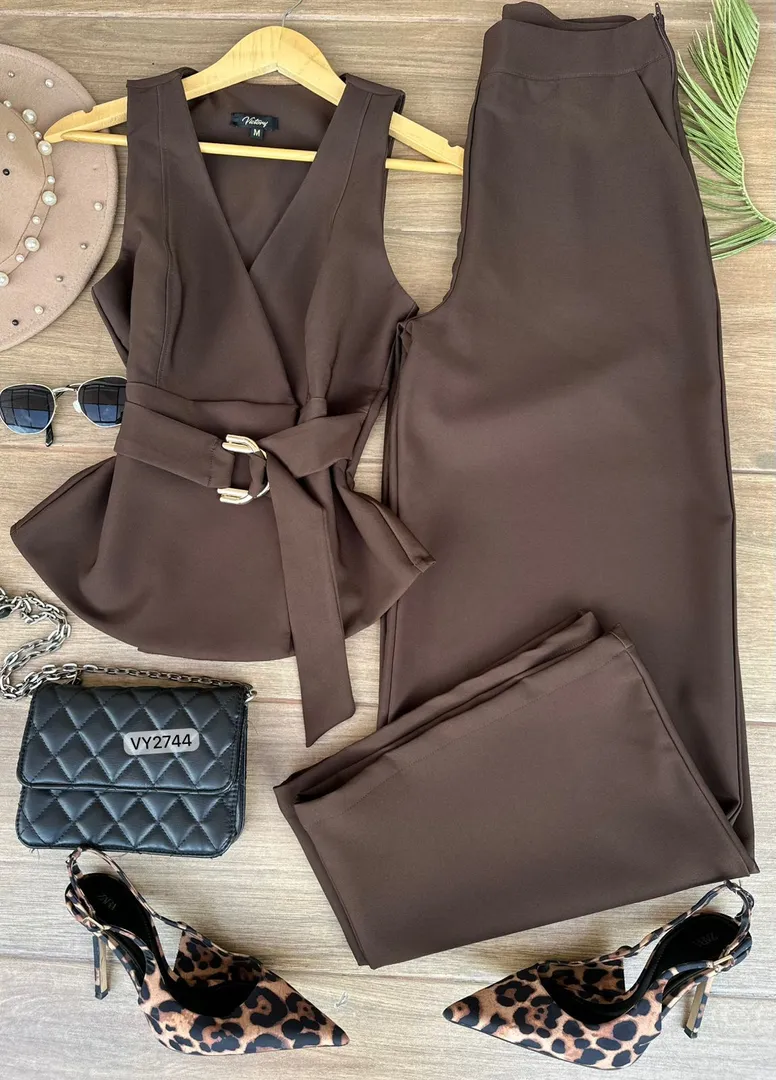 SET ZAFIRO PANTALON CHALECO VY2744
