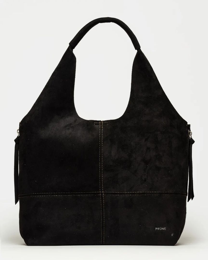 SHOPPER AMALFI EFECTO GAMUZA NEGRO