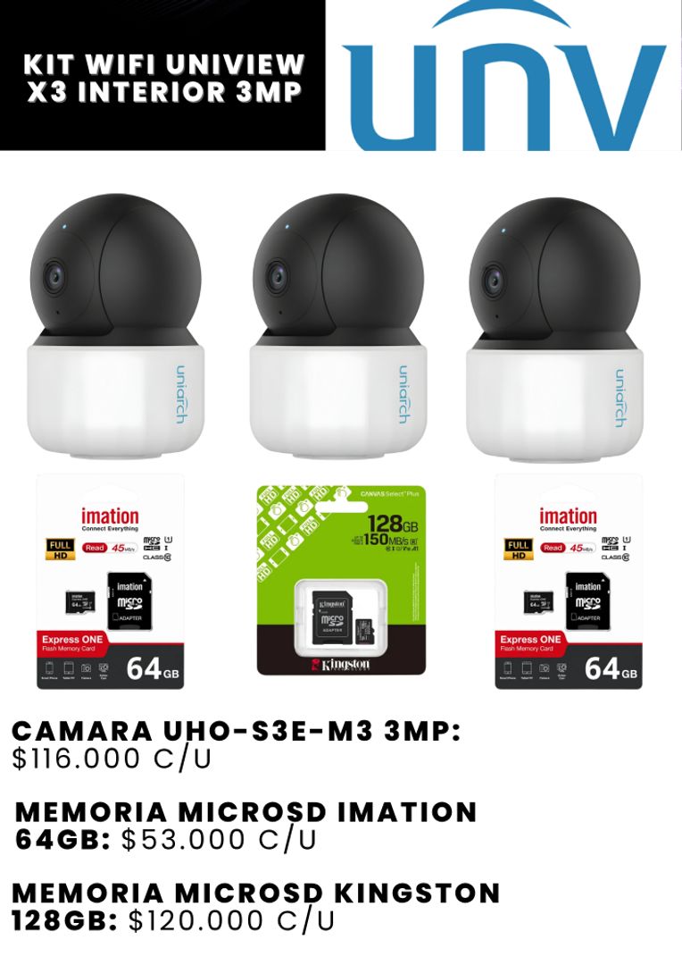 KIT WIFI UNIVIEW X3 INTERIOR 3MP