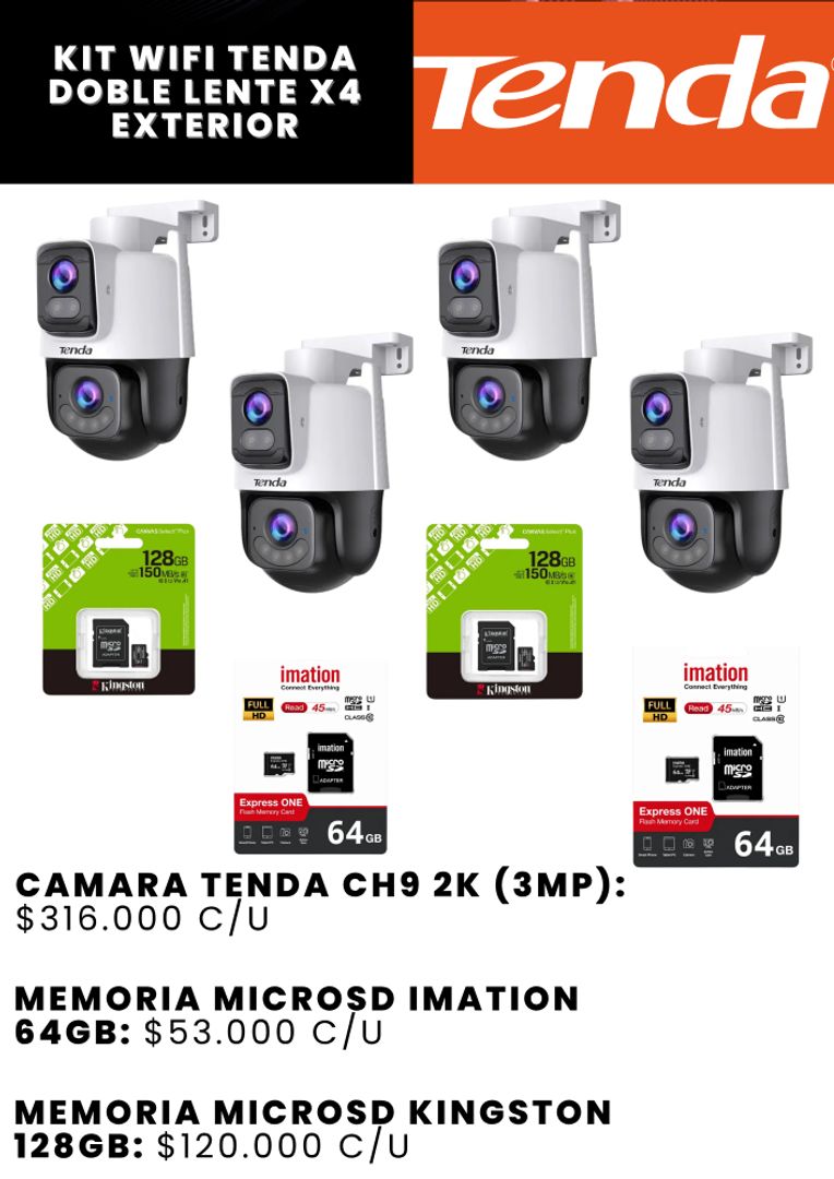 KIT WIFI TENDA DOBLE LENTE X4 EXTERIOR
