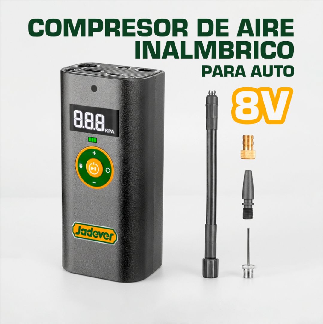COMPRESOR DE AIRE INALMBRICO PARA AUTO 8V