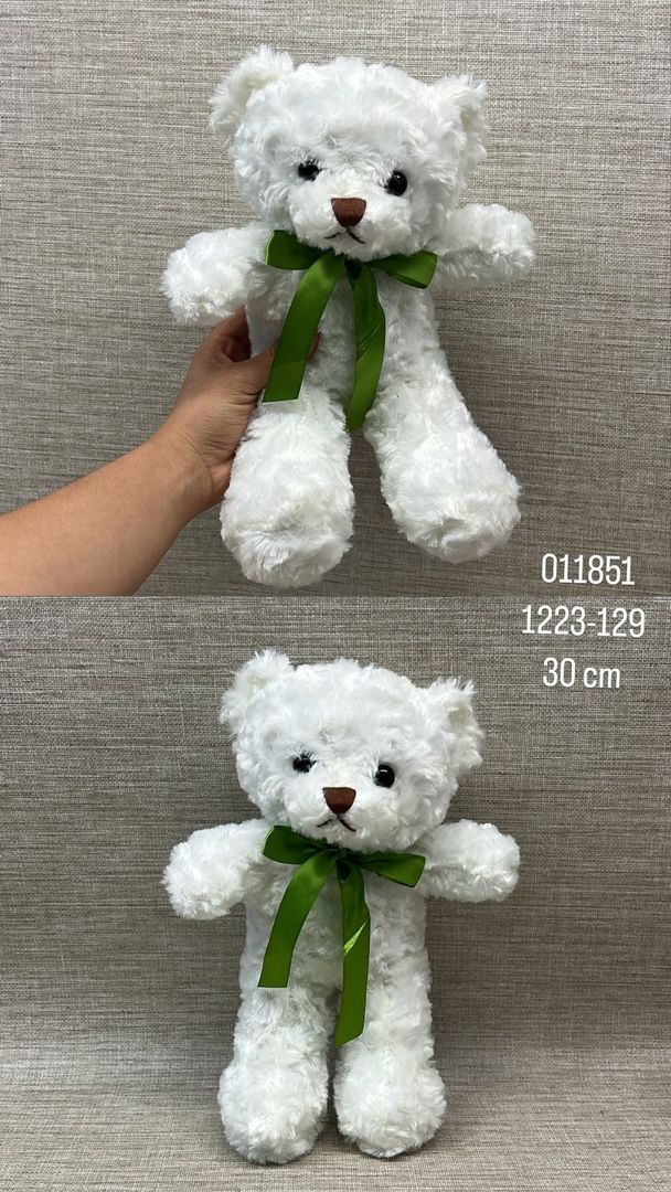 OSO BLANCO CON CINTA DE 30 CM