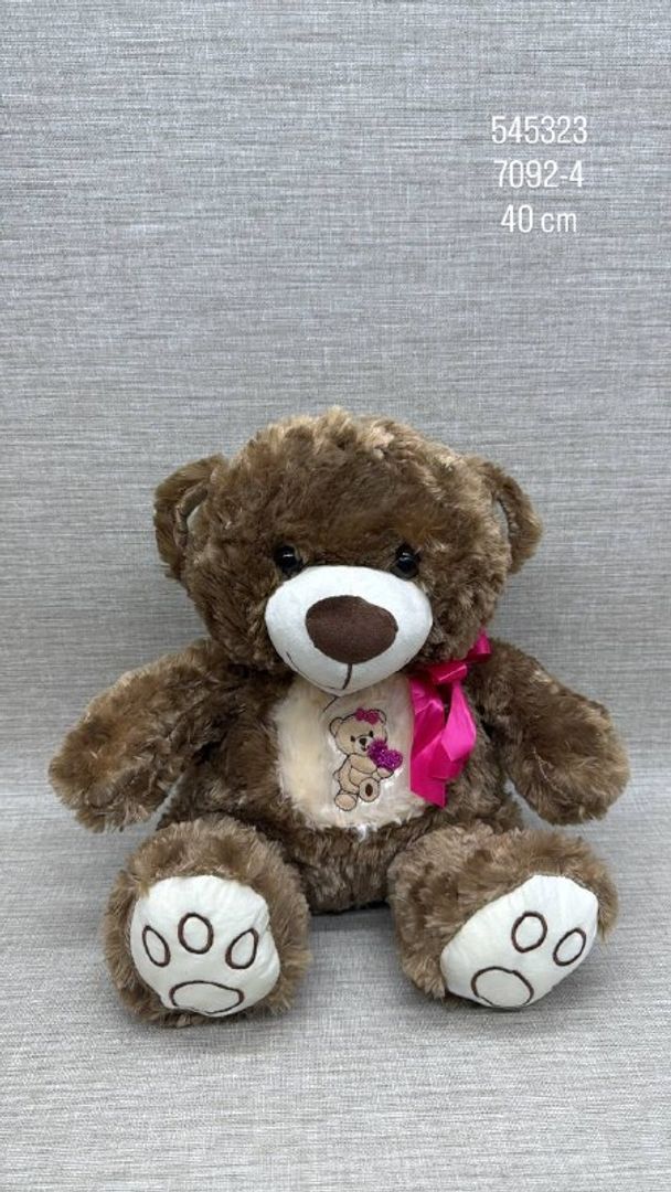 OSO CON CINTA ROSA 40 CM