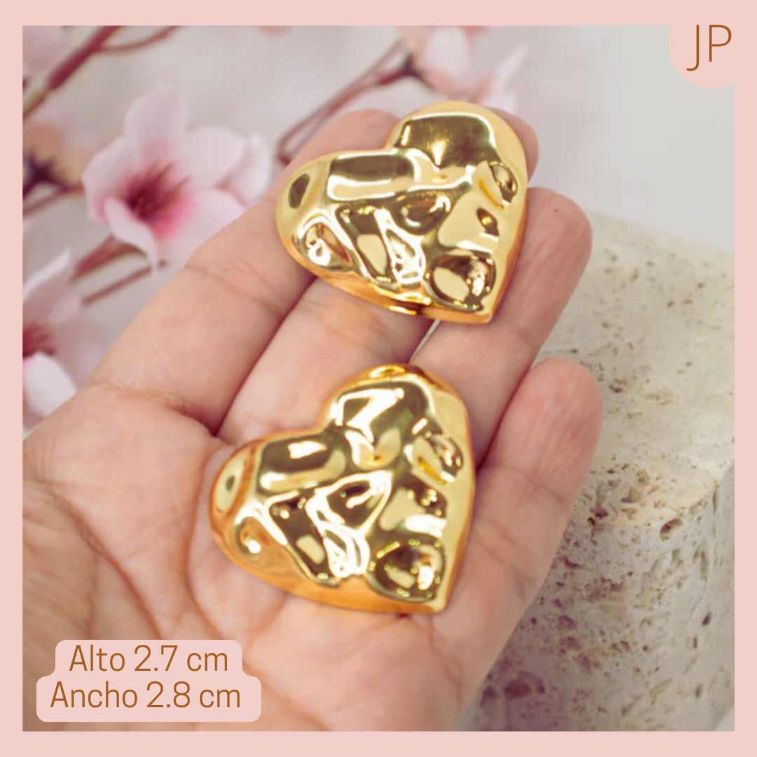 Maxi Topo Corazón Arrugado Dorado