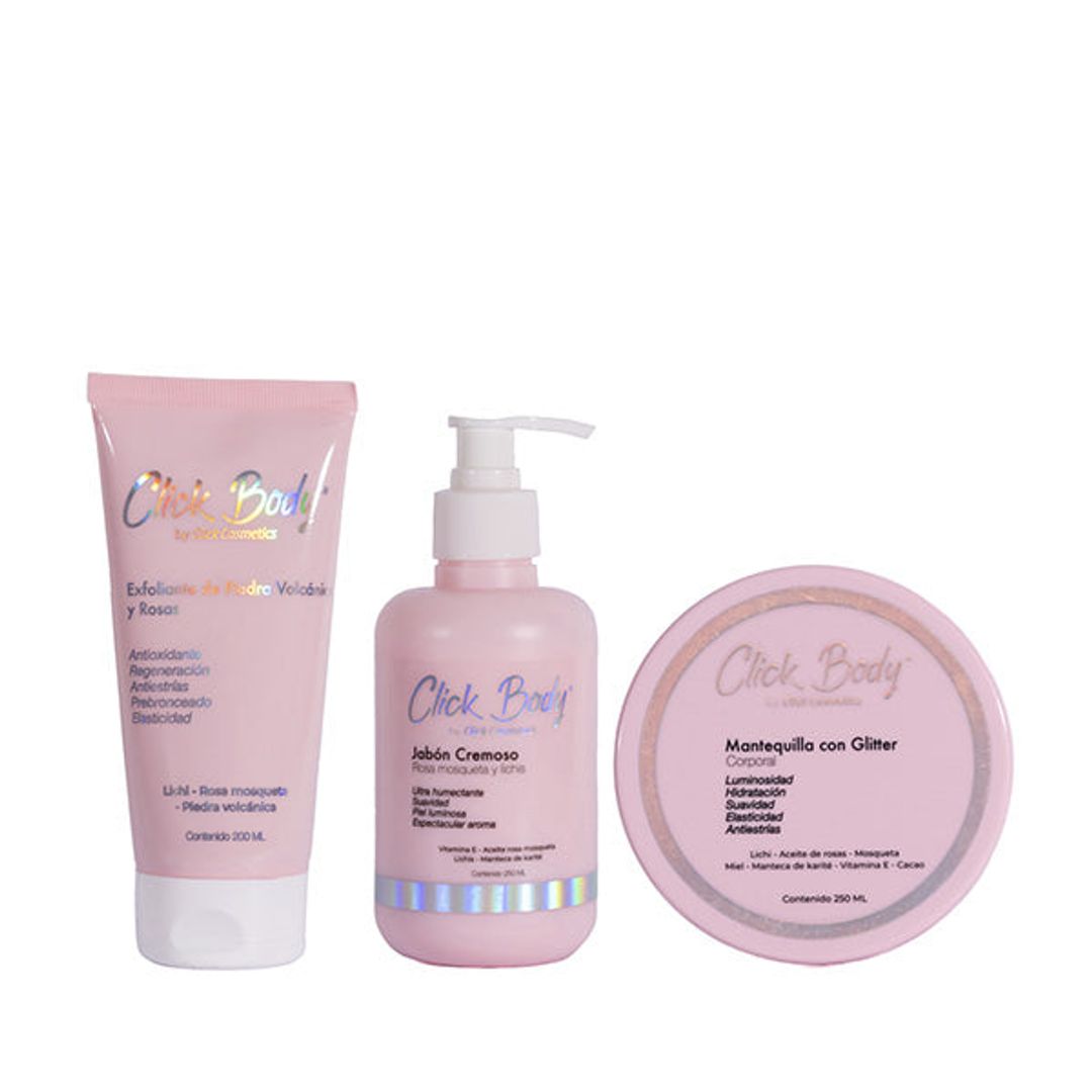 Kit corporal piel de porcelana y Glow clickhair