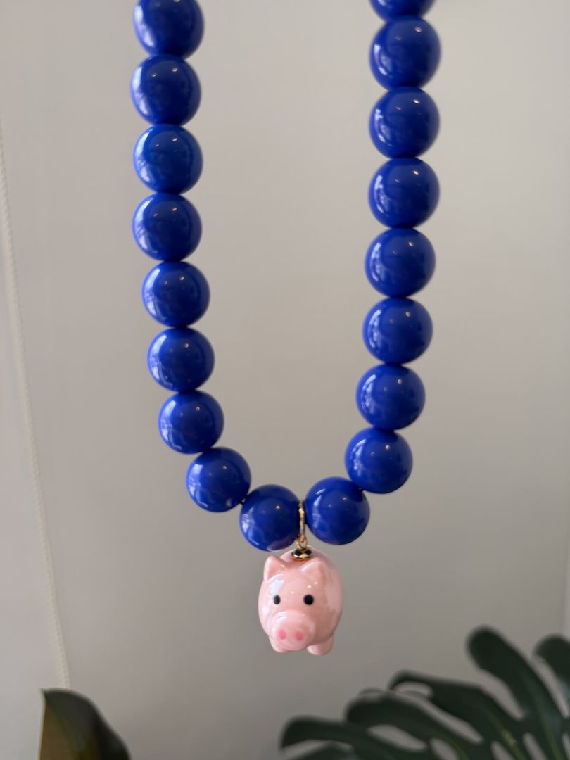 Collar cerdito rosa 
