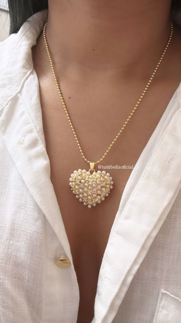 COLLAR CORAZÓN PERLA
