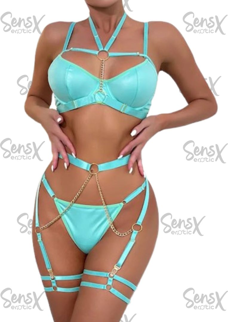 Ropa Interior Erótica De Cuero Sujetador Y Conjunto