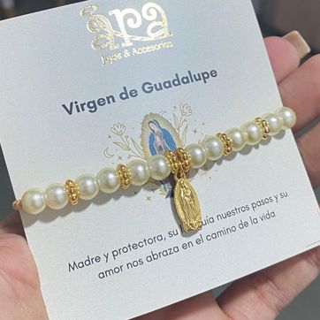 Imagen del producto Pulsera virgen de Guadalupe perla de agua dulce 