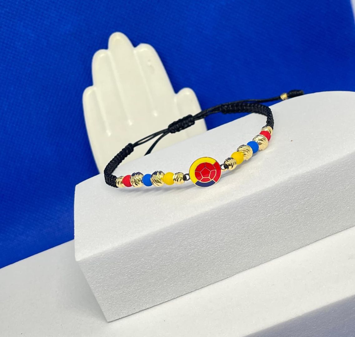 Pulsera seleccion colombia balin 4mm y 5mm italy