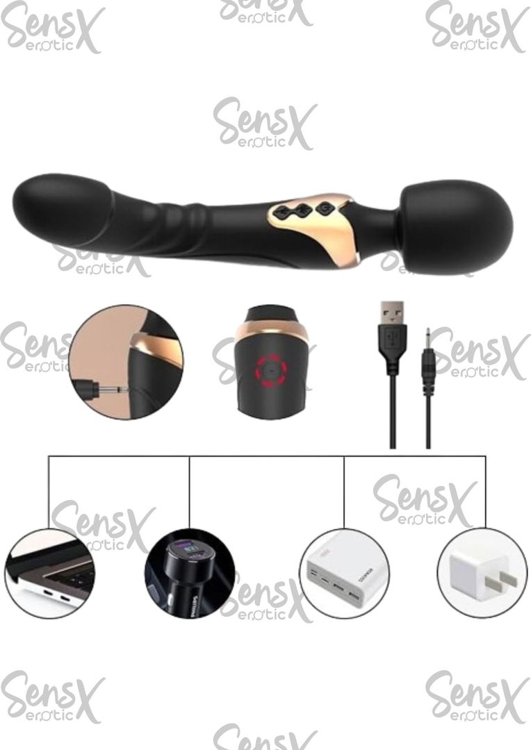 Vibrador 2 en 1 con varita personal y vibradores de punto G