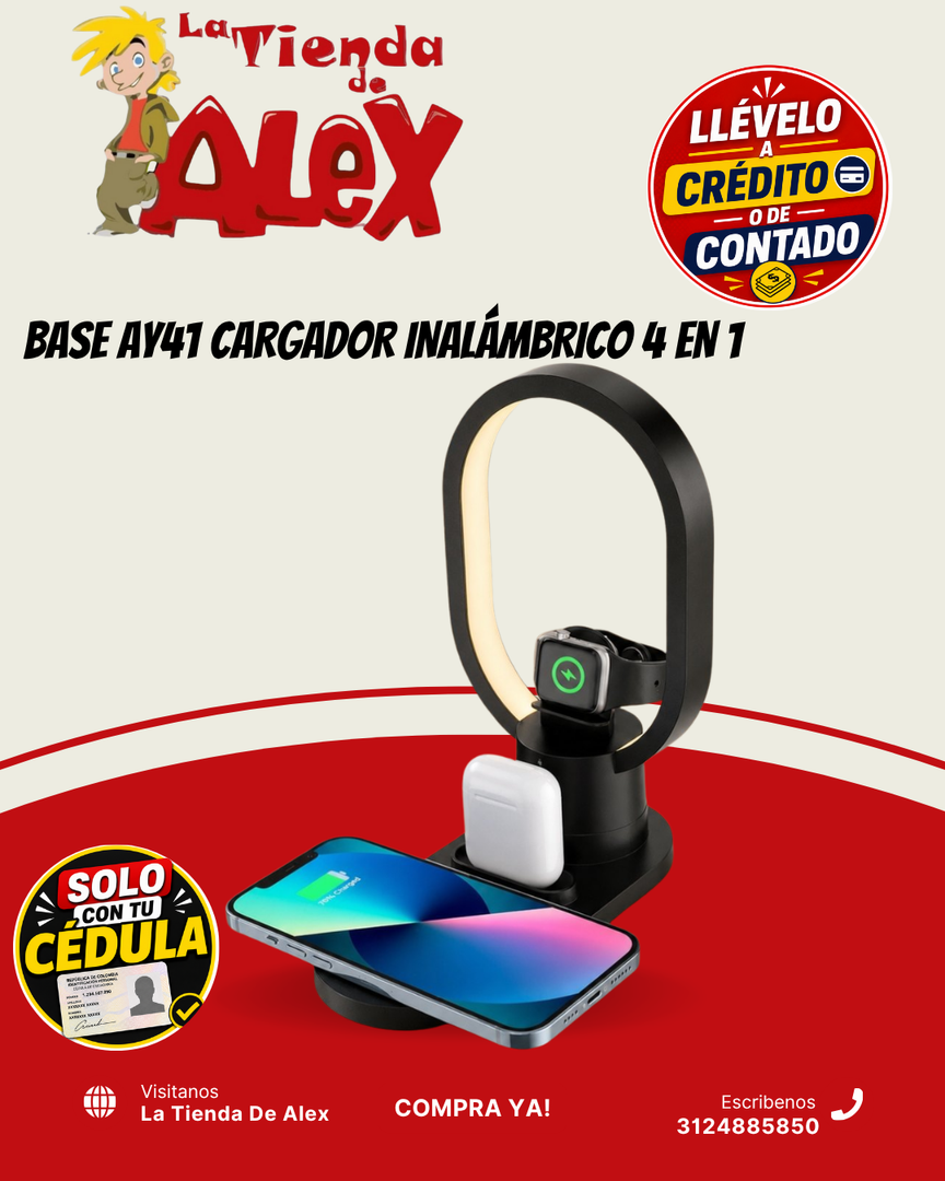 BASE AY41 CARGADOR INALÁMBRICO 4 EN 1