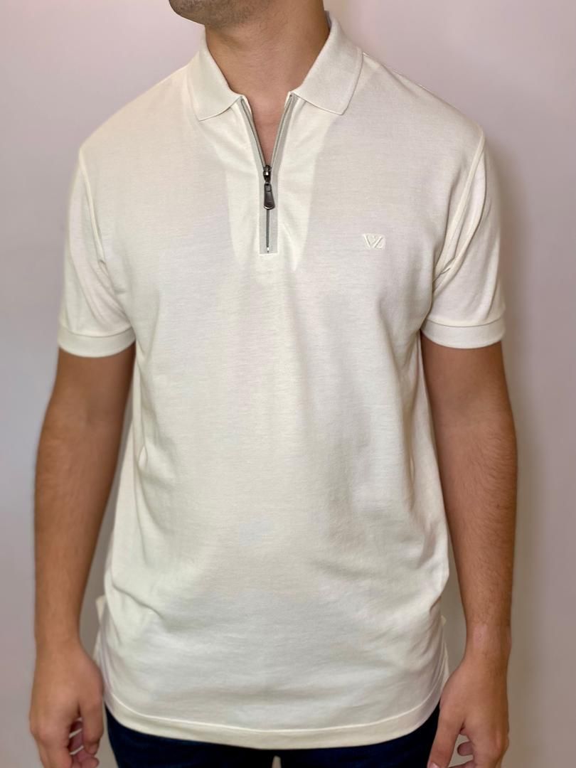 POLO CON CIERRE VELEZ - BEIGE