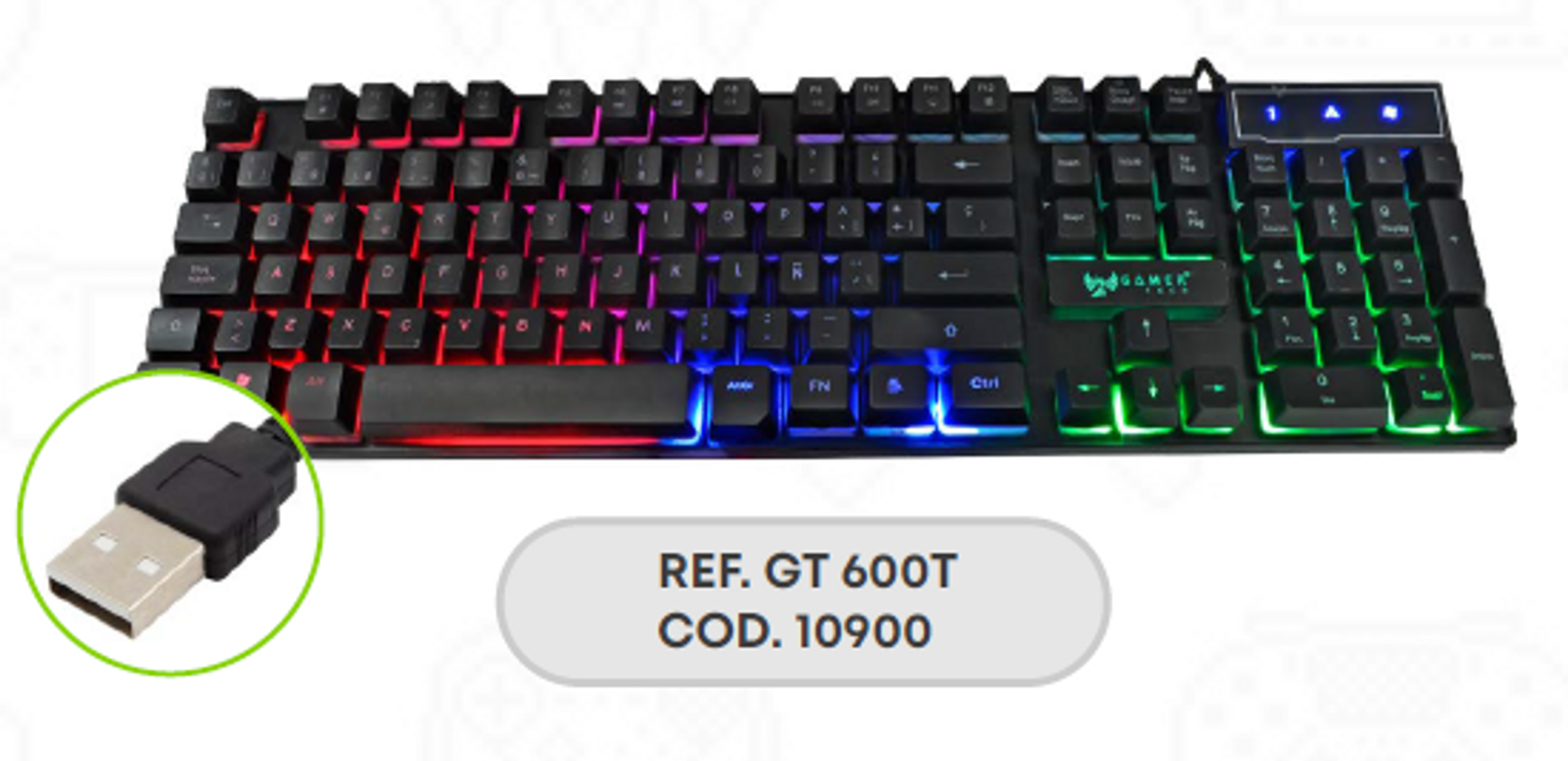 TECLADO USB GAMER TECH GT600T