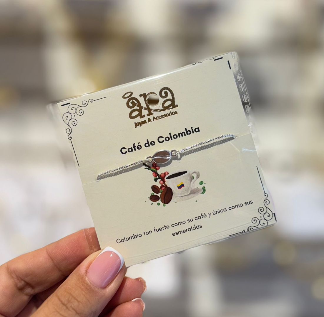 Pulsera rodio café de Colombia 