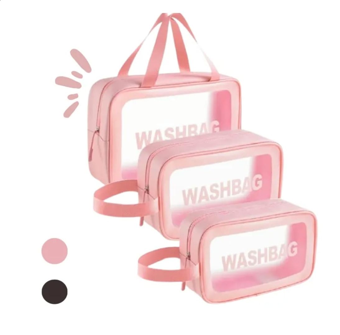757A- ORGANIZADOR WASH TONO ROSA O NEGRO MEDIANO  WASHBAG