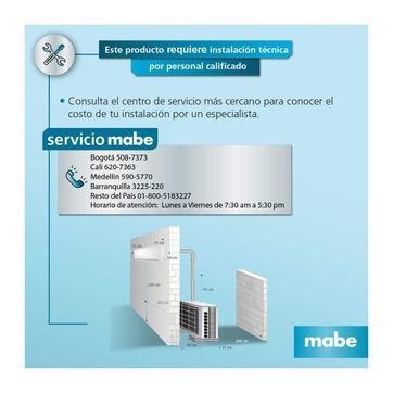 SPLIT MABE 9000 BTU R-410 110V	 - imagen 7