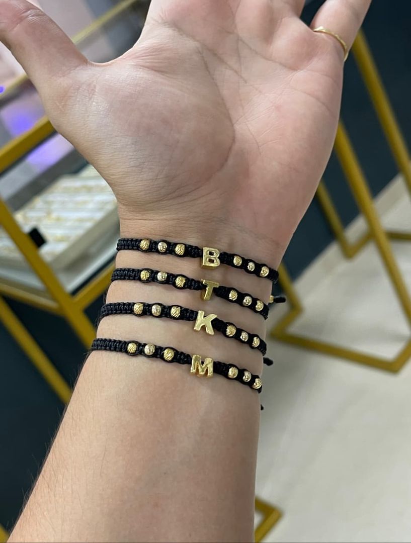 Pulsera letra Inicial balin 4mm liso e italy