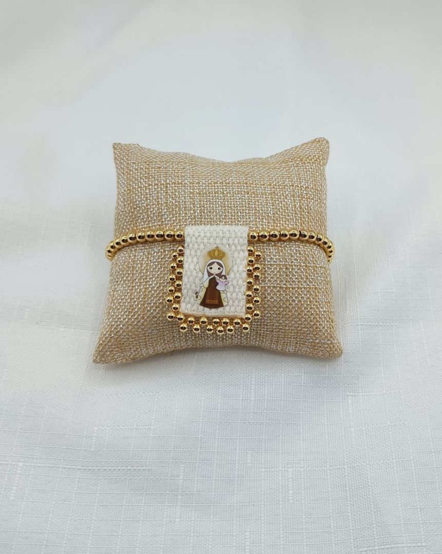 PULSERA VIRGEN DEL CARMEN DORADA
