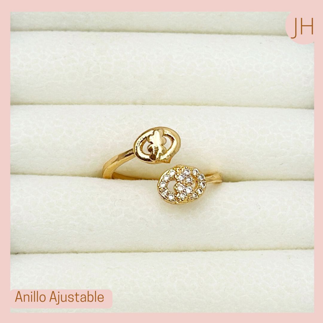 Anillo Ajustable Rodio Dorado