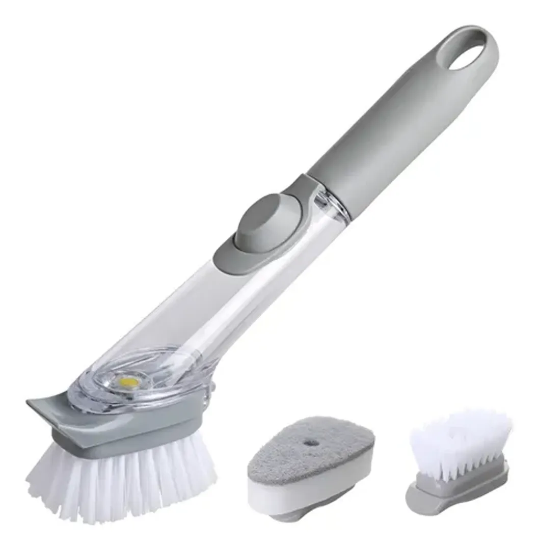 CEPILLO DE LIMPIEZA CON DISPENSADOR DE JABON LIQUIDO MULTIFUNCIONAL