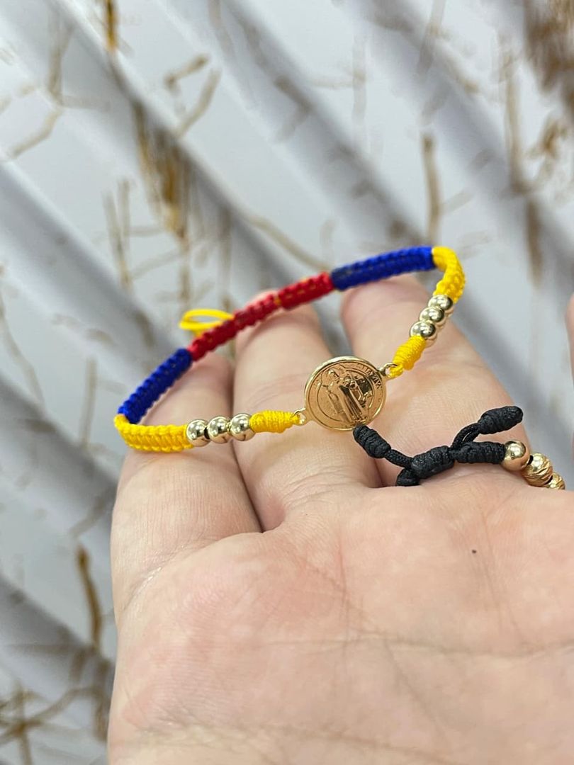 Pulsera san benito tri-color balin 4mm liso
