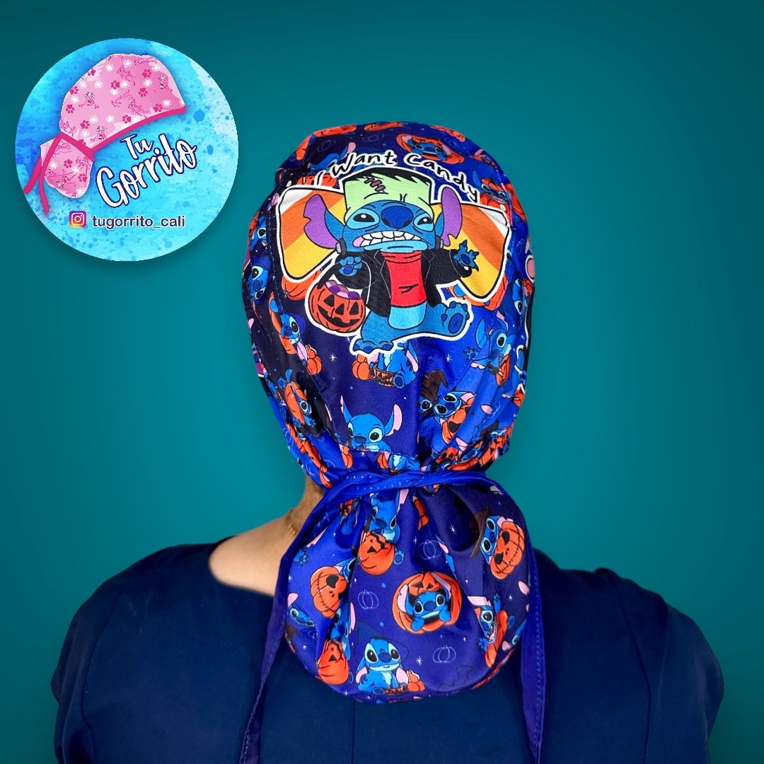 Stitch Halloween fondo azul 