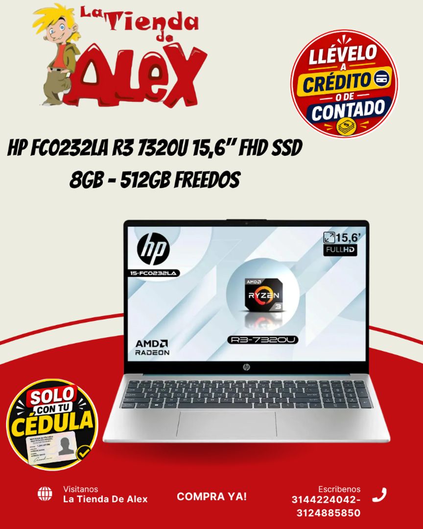 HP FC0232LA R3 7320U 15,6" FHD SSD 8GB - 512GB Freedos