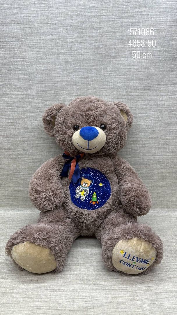 OSO BORDADO "LLÉVAME CONTIGO" 50 CM