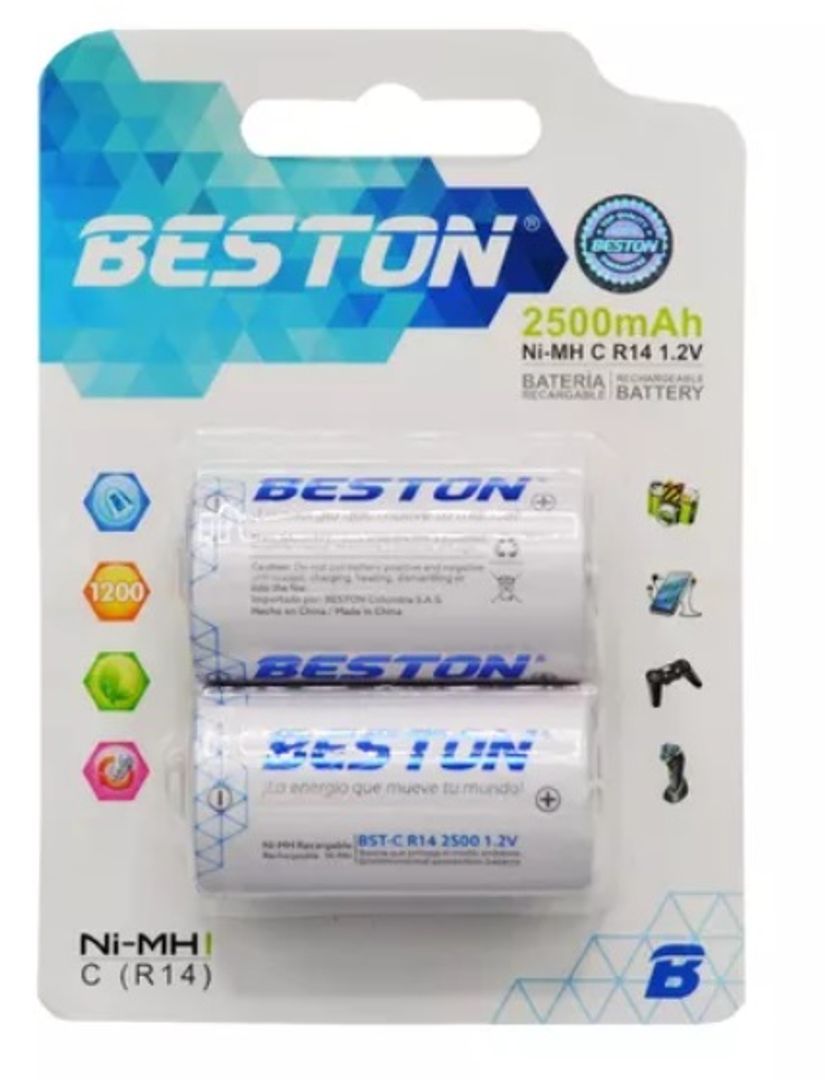 Pila Redonda par C Recargable 2500mAh Beston