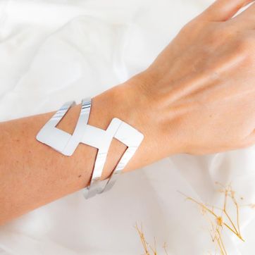 Imagen del producto Brazalete rectángulos acero 