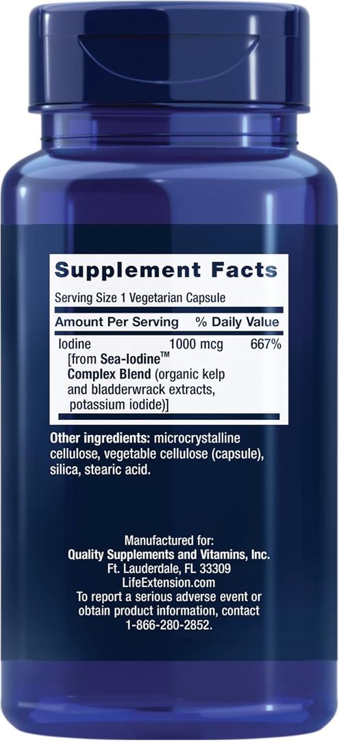 YODO 1000MCG Sea Iodine 60 cap sin sal Life Extension