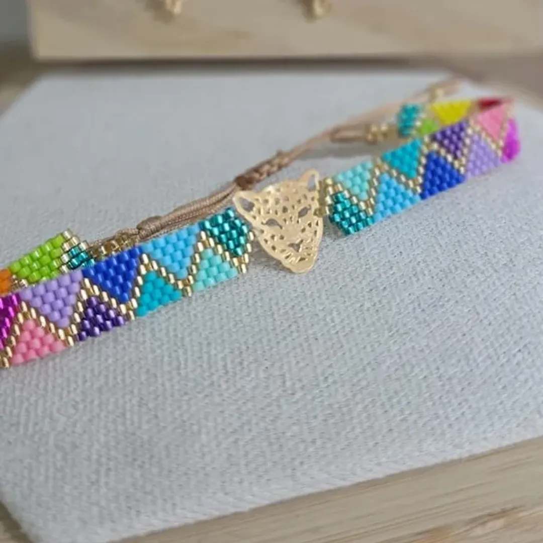 Pulsera Miyuki con Dije de Leopardo
