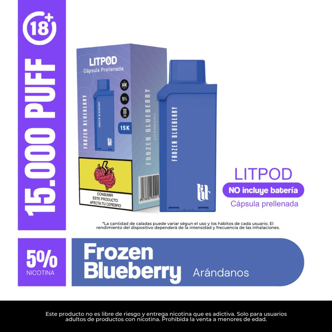 Pod Lit Frozen Blueberry 15.000 Puffs Recarga