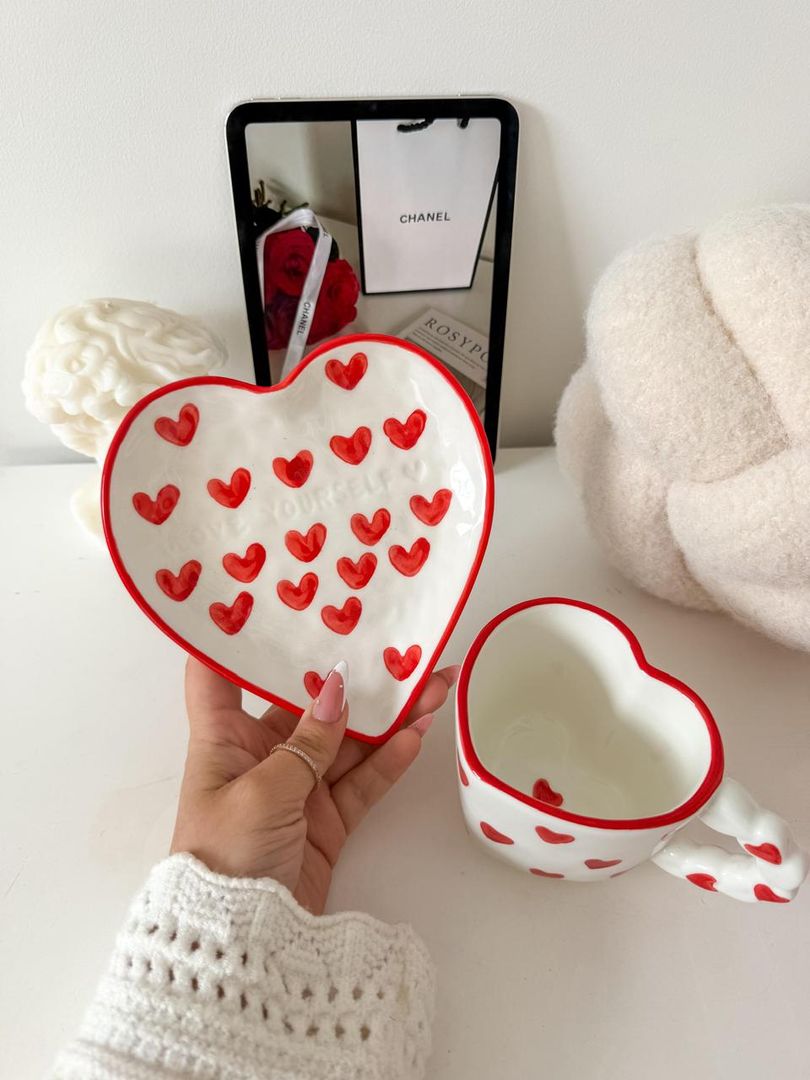 Mug plato corazón 