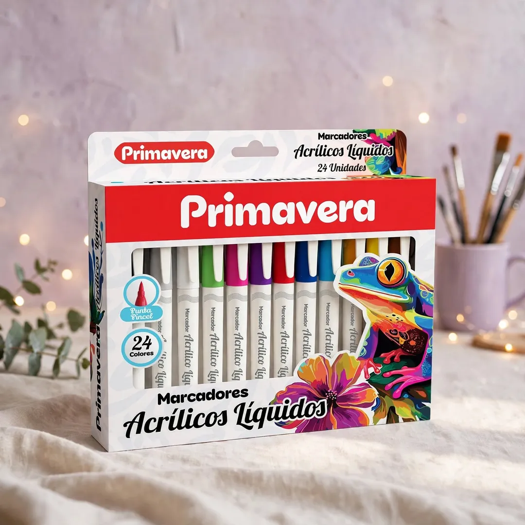 MARCADORES ACRÍLICOS PRIMAVERA PUNTA PINCEL X24