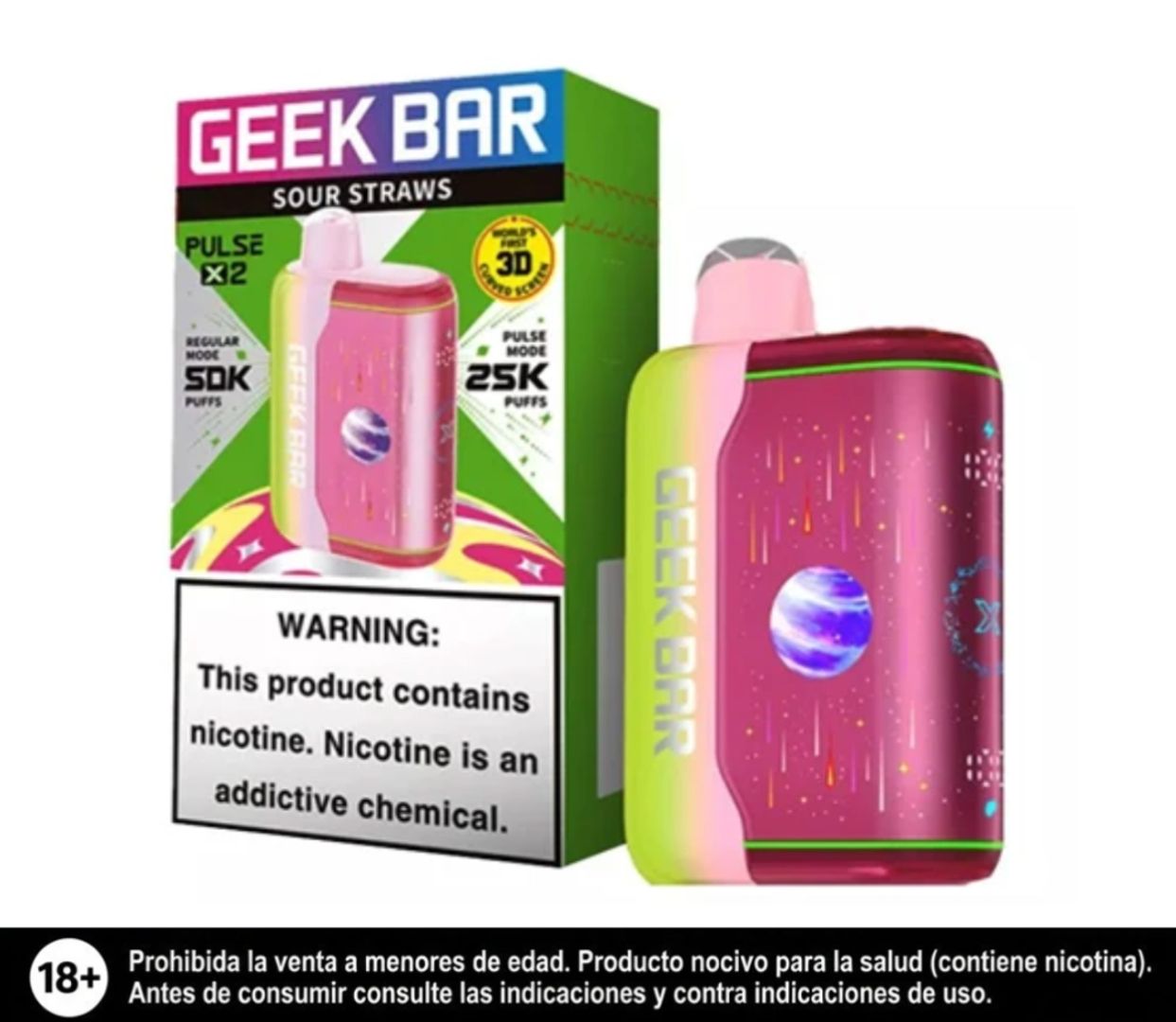 Geek Bar Pulse X2 Sour Straws 50.000 Puffs