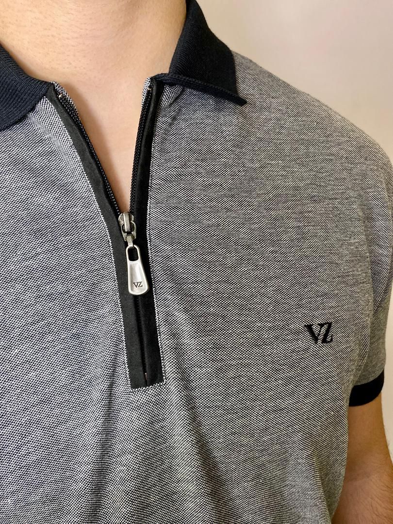 POLO CON CIERRE VELEZ - NEGRO