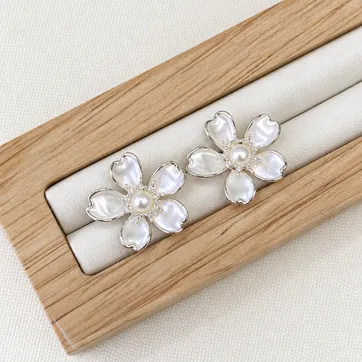Imagen del producto Arete flor plateado