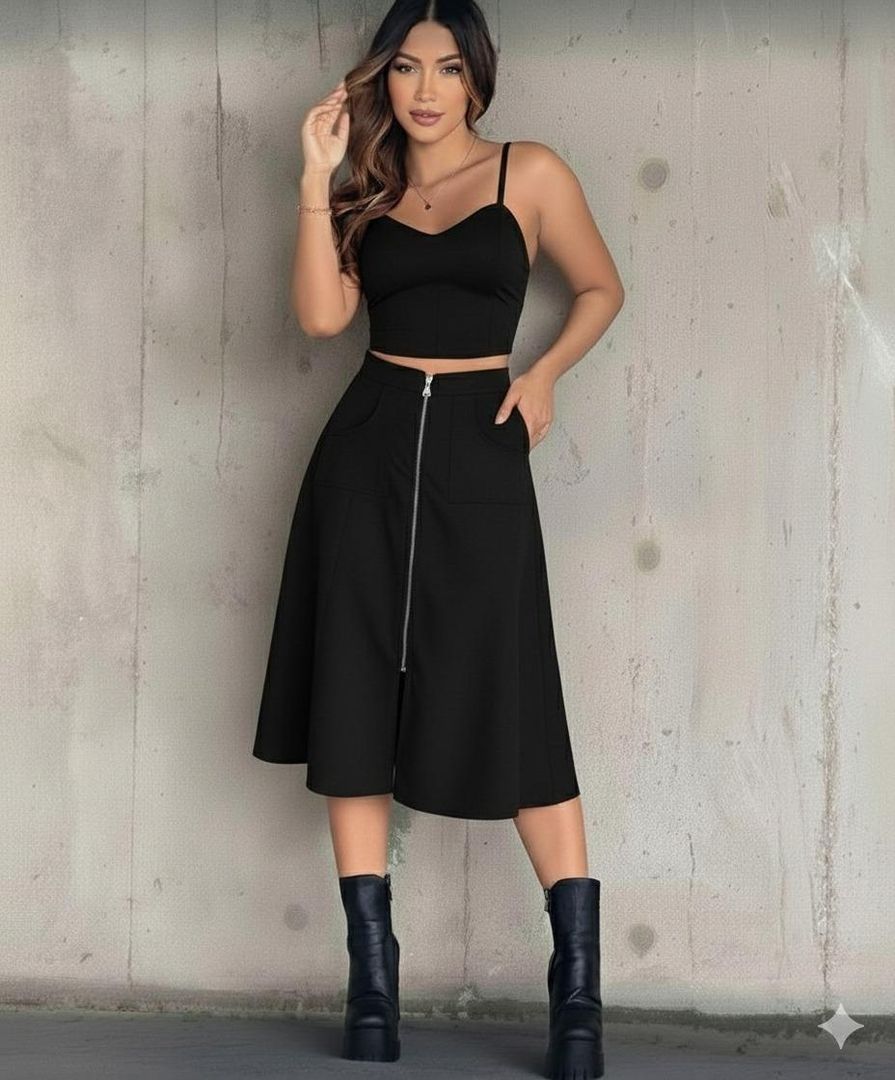 Falda larga corset