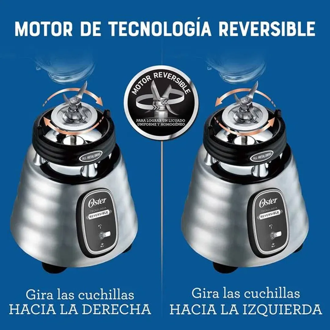 Licuadora clasica en aluminio con motor reversible Oster