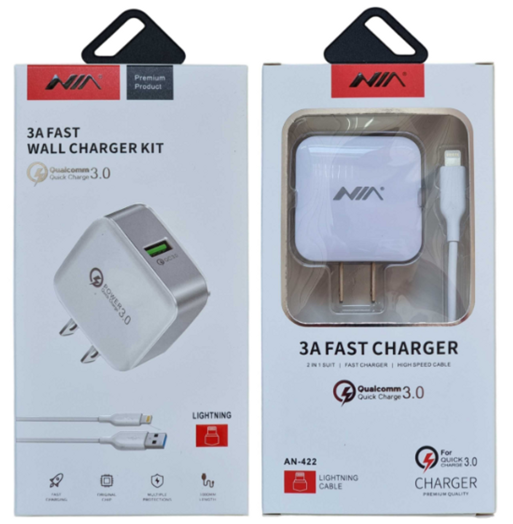 CARGADOR 3 AMPERIOS AN-422 IPHONE - QUICK CHARGE 3.0 - CARGA RAPIDA