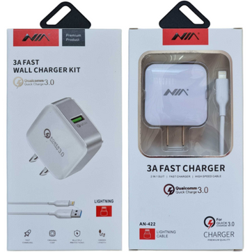 Imagen del producto CARGADOR 3 AMPERIOS AN-422 IPHONE - QUICK CHARGE 3.0 - CARGA RAPIDA