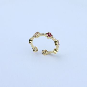 Imagen del producto ANILLO AJUTABLE FLORES CRISTAL COLORES  5903 