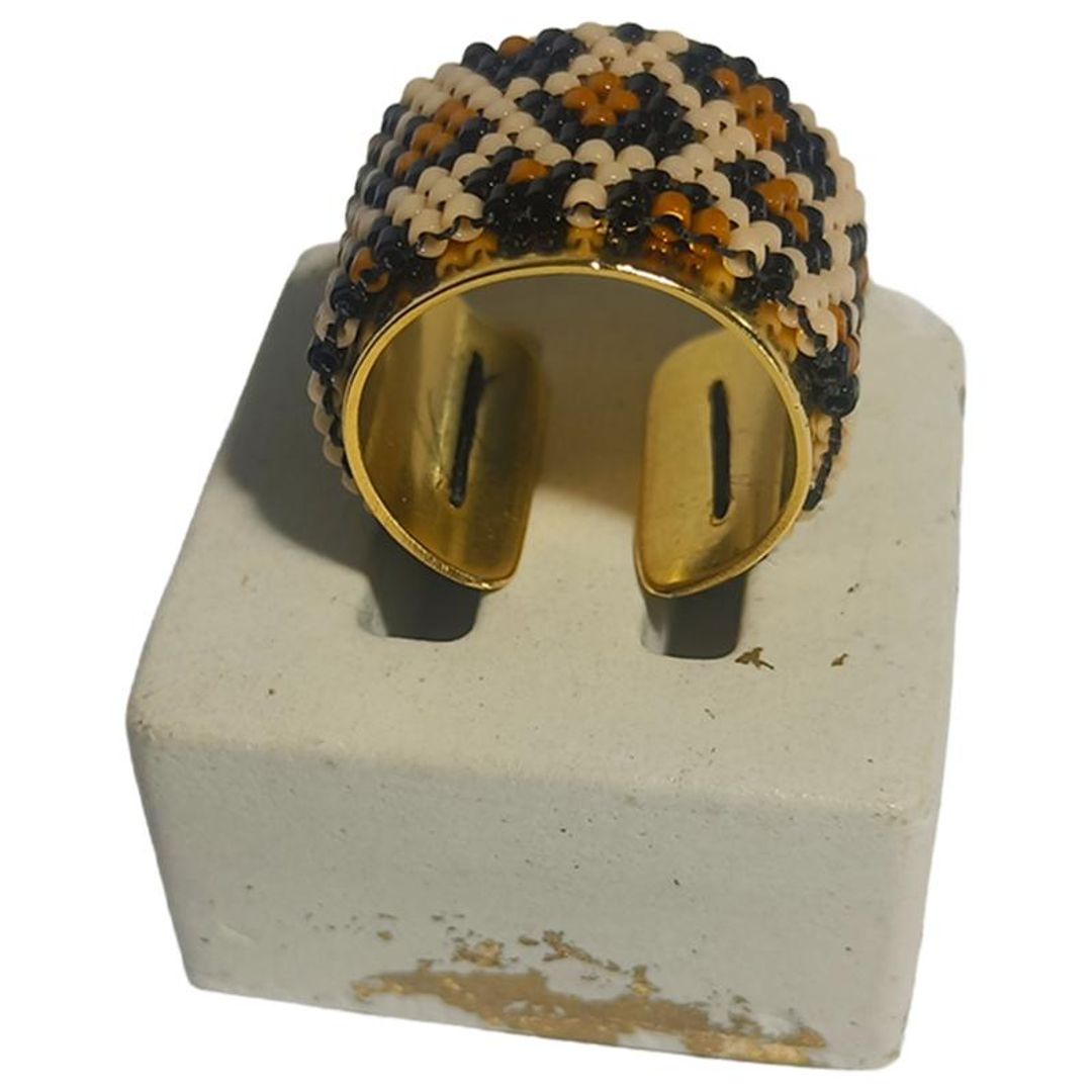 Anillo Tejido en Miyuki Animal Print